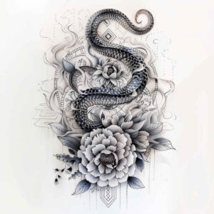 minimalist-snake-tattoo – tattoo design ideas free ai generated – refined – for-shoulder-blade – Gallery: snakes-inkby-ai