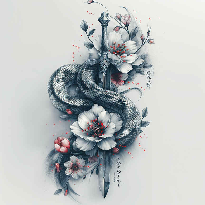 mystery-motif-snake-tattoo – tattoo design ideas free ai generated – micro-line – for-abdomen – Gallery: snakes-inkby-ai