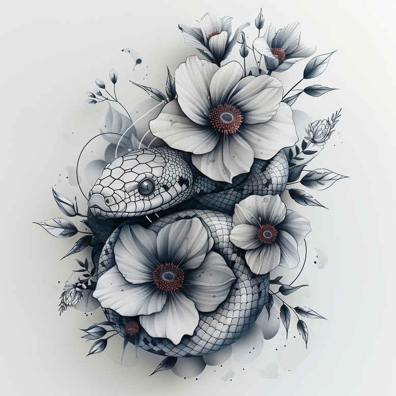 mystery-motif-snake-tattoo – tattoo design ideas free ai generated – simple-form – for-forearm – Gallery: snakes-inkby-ai