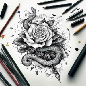 mystical-snake-tattoo – tattoo design ideas free ai generated – elegant – for-outer-arm – Gallery: snakes-inkby-ai