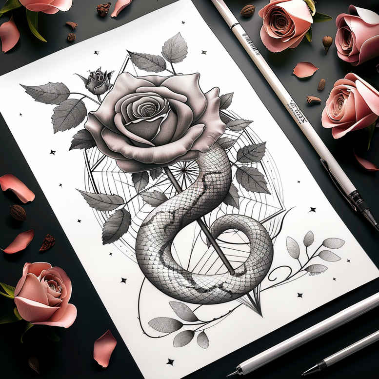 mystical-snake-tattoo – tattoo design ideas free ai generated – miniature – for-palm – Gallery: snakes-inkby-ai
