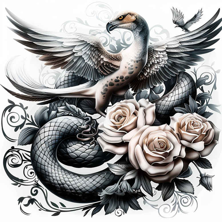 mystical-snake-tattoo – tattoo design ideas free ai generated – plain-tattoo – for-shoulder – Gallery: snakes-inkby-ai
