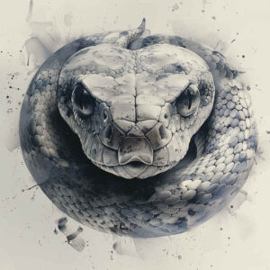 mystical-snake-tattoo – tattoo design ideas free ai generated – pure-outline – for-back – Gallery: snakes-inkby-ai