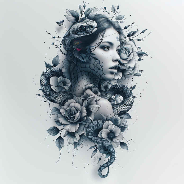 ornament-snake-tattoo – tattoo design ideas free ai generated – essential – for-wrist-side – Gallery: snakes-inkby-ai