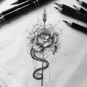 ornamental-detail-snake-tattoo – tattoo design ideas free ai generated – sparse – for-side – Gallery: snakes-inkby-ai