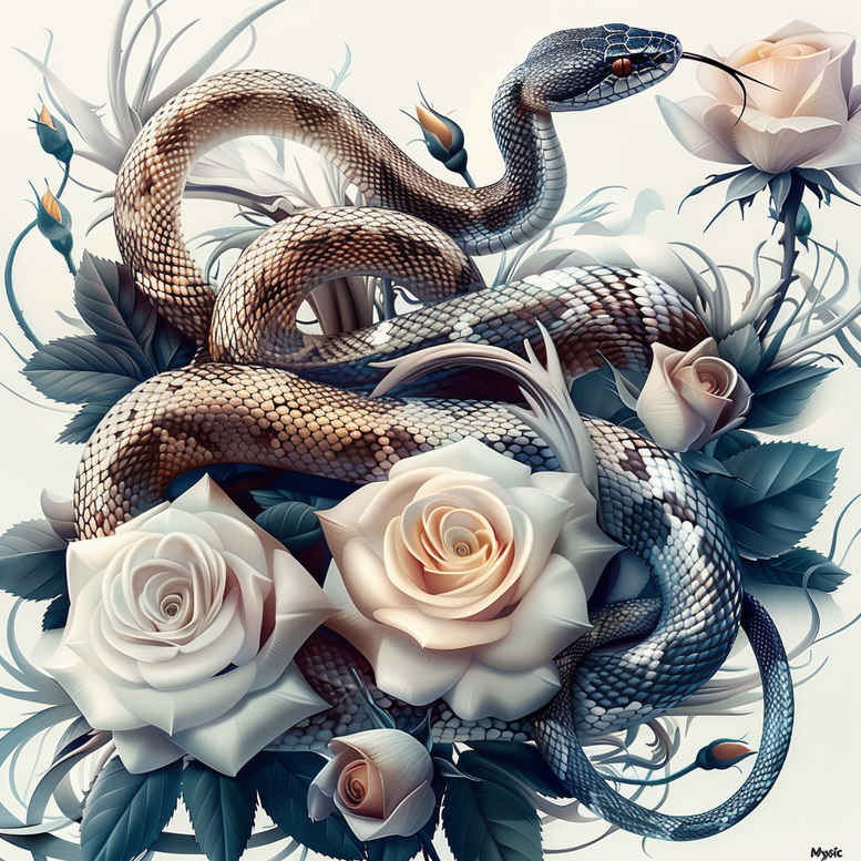 ornamental-detail-snake-tattoo – tattoo design ideas free ai generated – tiny-motif – for-full-back – Gallery: snakes-inkby-ai