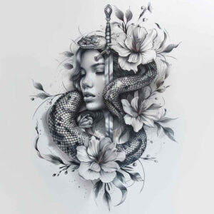 ornamental-snake-tattoo – tattoo design ideas free ai generated – punctual – for-upper-back – Gallery: snakes-inkby-ai