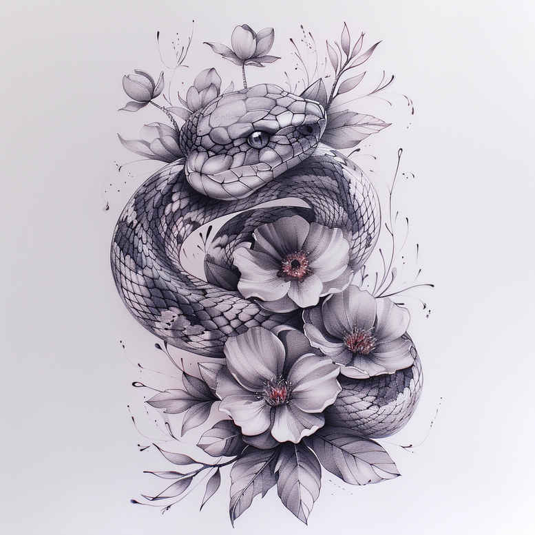 power-symbol-snake-tattoo – tattoo design ideas free ai generated – iconic – for-ribs – Gallery: snakes-inkby-ai