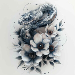 power-symbol-snake-tattoo – tattoo design ideas free ai generated – pure-motif – for-upper-arm – Gallery: snakes-inkby-ai