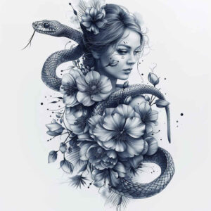 realistic-snake-tattoo – tattoo design ideas free ai generated – airy-touch – for-knee – Gallery: snakes-inkby-ai