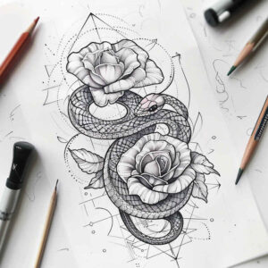 shaded-snake-tattoo – tattoo design ideas free ai generated – minimalist-script – for-palm – Gallery: snakes-inkby-ai