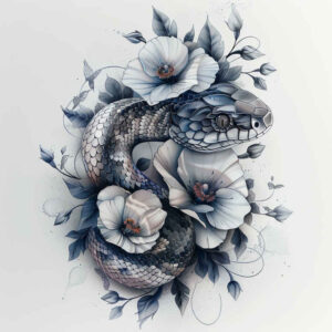 shadow-and-light-snake-tattoo – tattoo design ideas free ai generated – point-minimal – for-foot – Gallery: snakes-inkby-ai