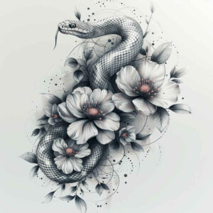 shadow-snake-tattoo – tattoo design ideas free ai generated – discreet-mark – for-back-of-neck – Gallery: snakes-inkby-ai