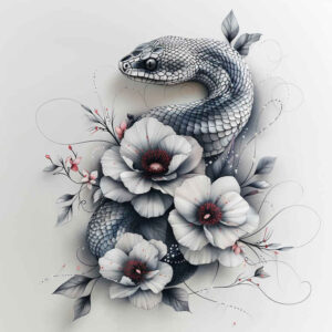 shadow-snake-tattoo – tattoo design ideas free ai generated – pure-shape – for-lower-arm – Gallery: snakes-inkby-ai