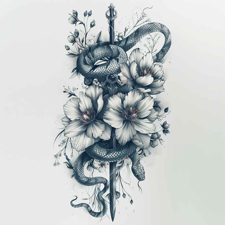spiritual-motif-snake-tattoo – tattoo design ideas free ai generated – symbol-mark – for-spine – Gallery: snakes-inkby-ai