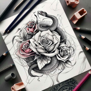snakes tattoo design ideas decorative elements abstract for back
