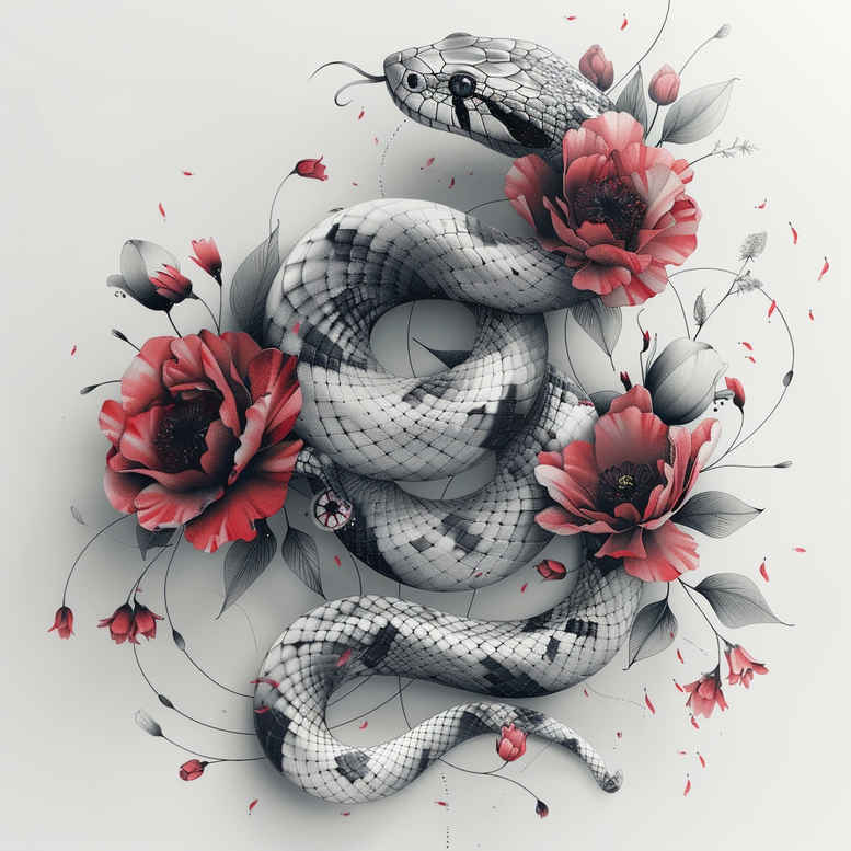 snakes tattoo design ideas Realism natural contours abstract symbolising perseverance