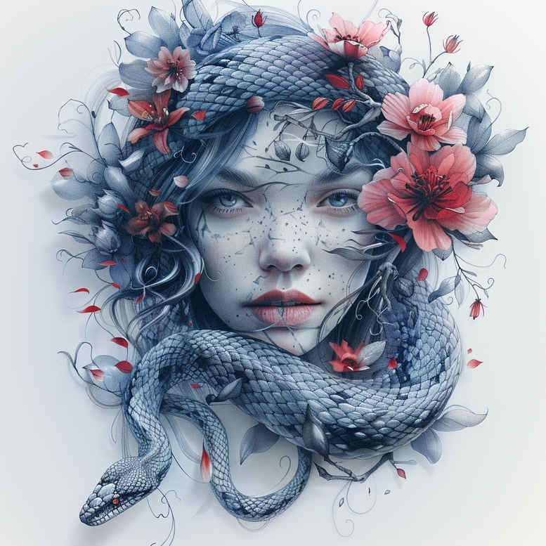 snakes tattoo design ideas Surrealism blurred boundaries airy for shin