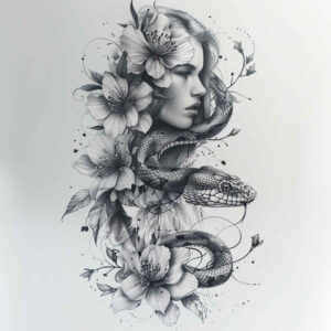 snakes tattoo design ideas Surrealism fluid forms airy touch represents strength