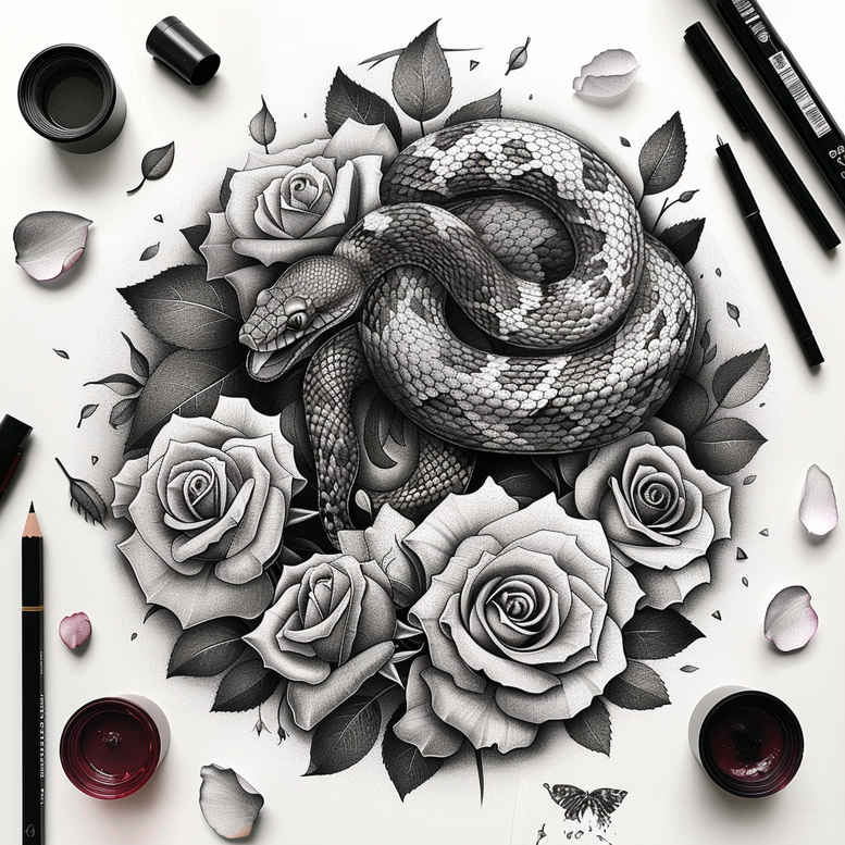 snakes tattoo design ideas Surrealism phantom bare for elbow