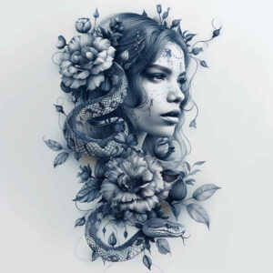 snakes tattoo design ideas Surrealism abstract forms bare strength and power