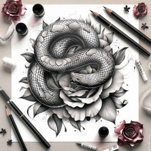 snakes tattoo design ideas line-art basic for elbow