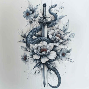 snakes tattoo design ideas Surrealism abstract basic for scapula