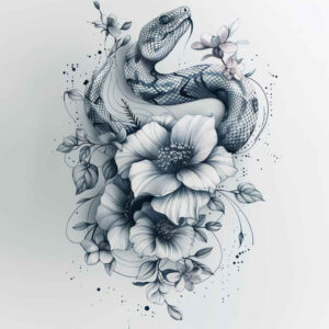 snakes tattoo design ideas Surrealism morphic transformation clear edge perseverance and power