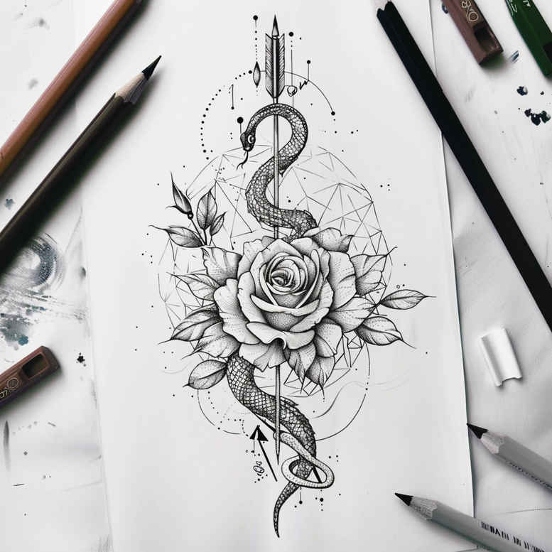 snakes tattoo design ideas Neotraditional vivid color concise stands for courage