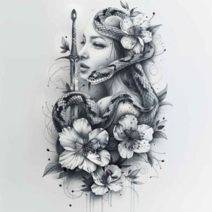 snakes tattoo design ideas Realism natural tones concise stands for strength