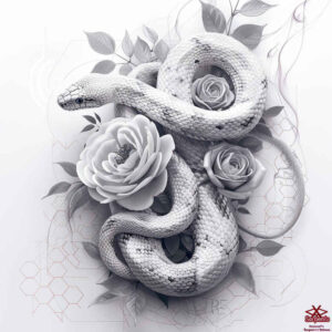 snakes tattoo design ideas Realism blended gradients discreet mark for lower thigh