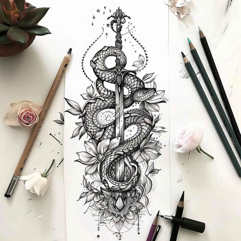 snakes tattoo design ideas glowing elegant endurance and power