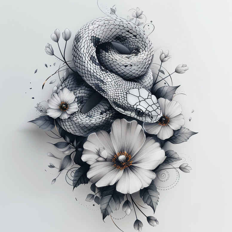 snakes tattoo design ideas layered fill empty space for triceps