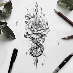 snakes tattoo design ideas Surrealism shimmering forms fine dot embodying courage