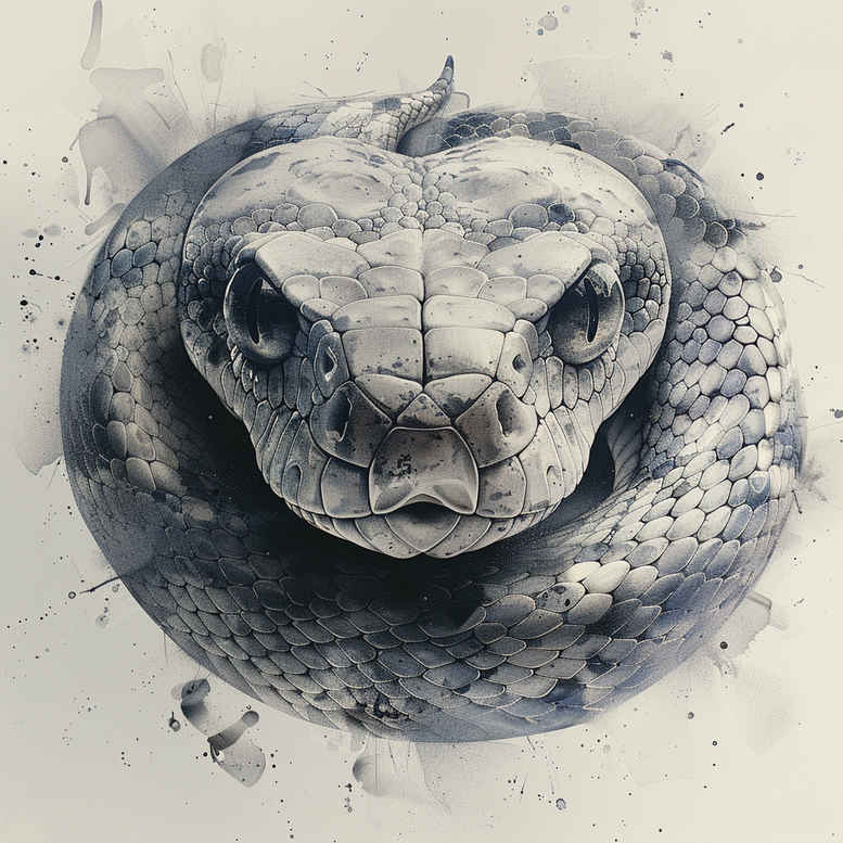 snakes tattoo design ideas Realism ultra detailed fine dot shows determination