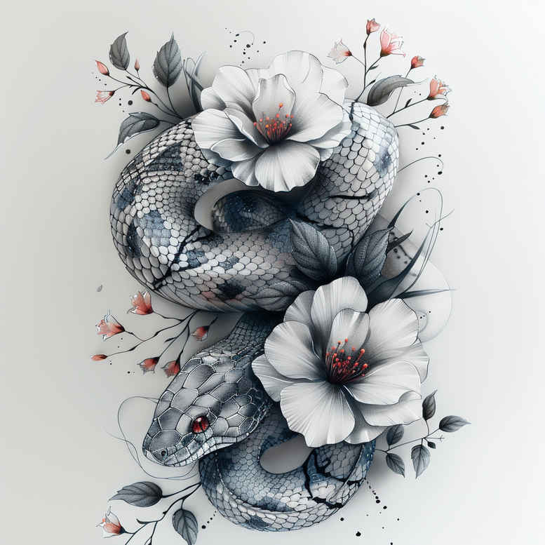 snakes tattoo design ideas Surrealism mystical gentle angle stands for perseverance