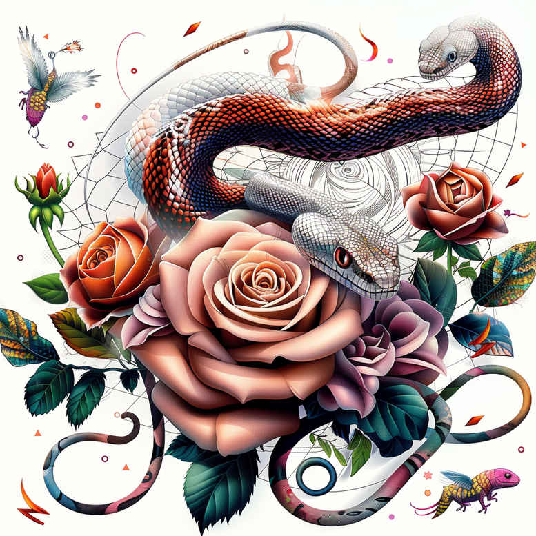 snakes tattoo design ideas volume effect lightweight determination and power