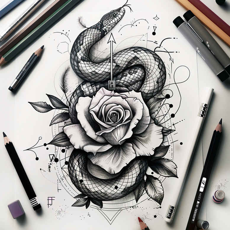 snakes tattoo design ideas modern classic micro line symbolising perseverance