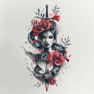 snakes tattoo design ideas artistic shading minimalist for full back