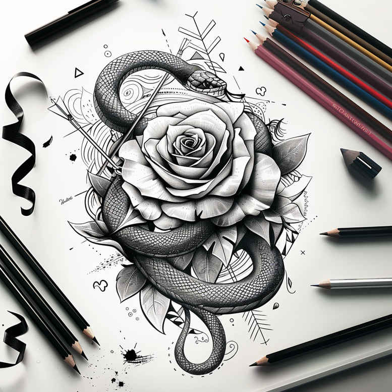 snakes tattoo design ideas decorative flourishes minimalist script represents strength
