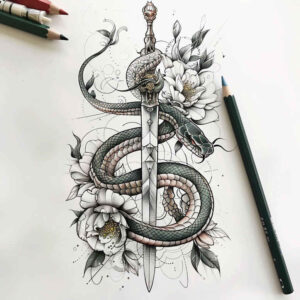 snakes tattoo design ideas Realism subtle gradients no excess for full back