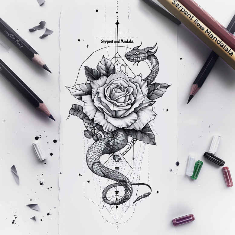 snakes tattoo design ideas artistic contrast no excess symbol of determination