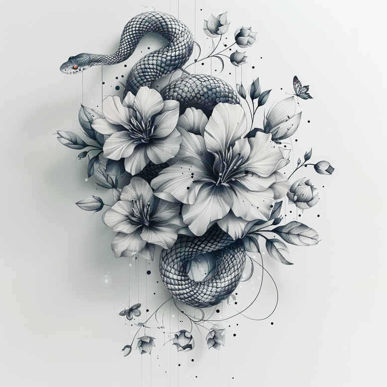 snakes tattoo design ideas light play open space symbol of courage