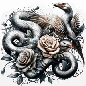 snakes tattoo design ideas dramatic lighting plain tattoo symbolising courage