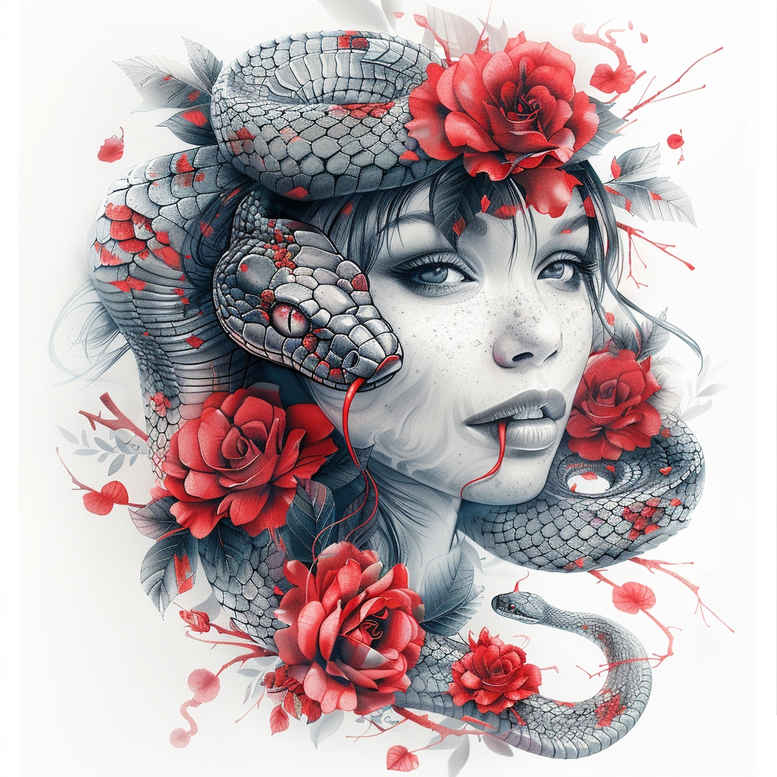 snakes tattoo design ideas detailed textures pure outline embodying endurance