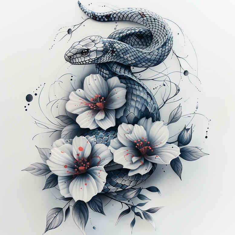 snakes tattoo design ideas Realism deep shadows pure outline shows resilience
