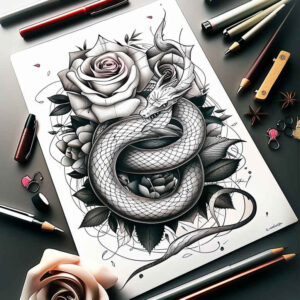 snakes tattoo design ideas strong contrast pure shape embodying strength