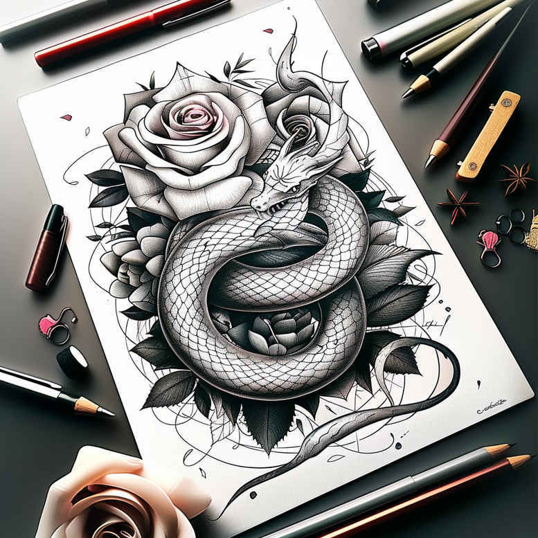 snakes tattoo design ideas strong contrast pure shape embodying strength