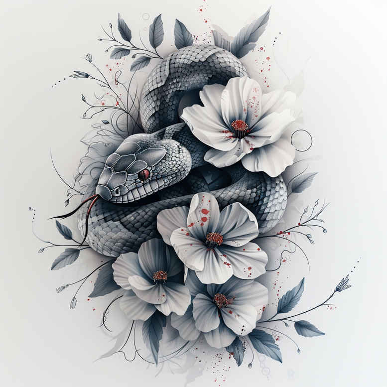 snakes tattoo design ideas Realism high definition quiet art for shoulder