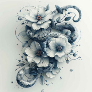snakes tattoo design ideas Surrealism abstract simple dot shows resilience